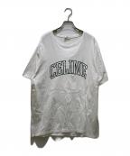CELINEセリーヌ）の古着「カレッジアーチロゴプリントTシャツ」｜ホワイト