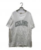 CELINEセリーヌ）の古着「カレッジアーチロゴプリントTシャツ」｜ホワイト