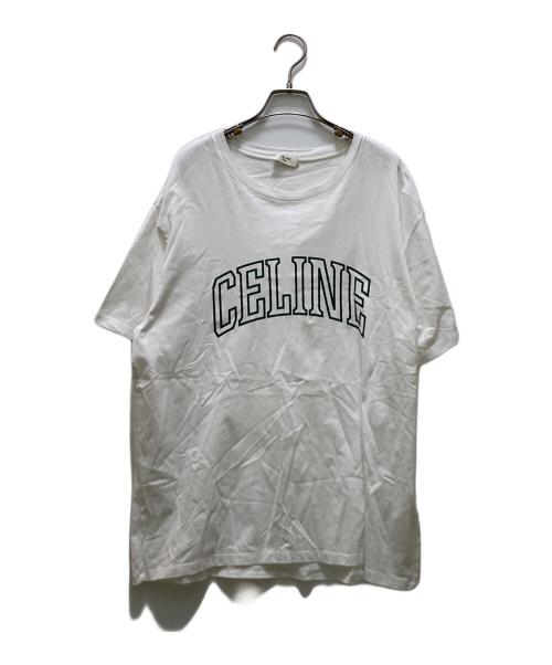 CELINE（セリーヌ）CELINE (セリーヌ) カレッジアーチロゴプリントTシャツ ホワイト サイズ:Lの古着・服飾アイテム