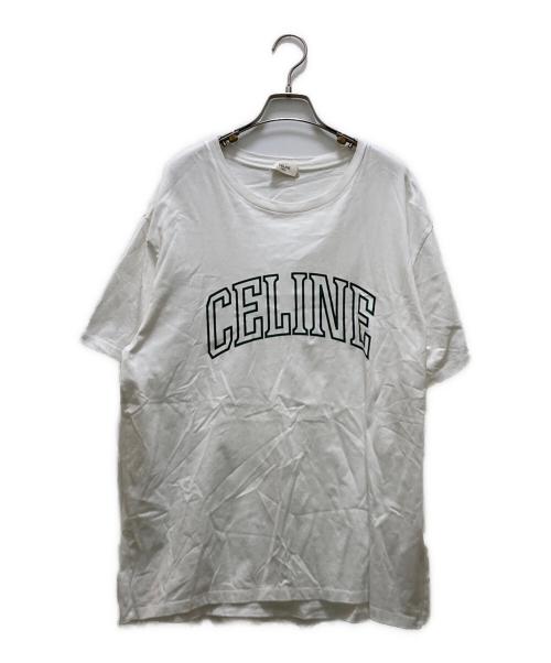 CELINE（セリーヌ）CELINE (セリーヌ) カレッジアーチロゴプリントTシャツ ホワイト サイズ:Lの古着・服飾アイテム