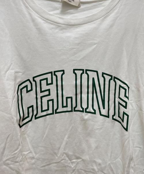 CELINE（セリーヌ）CELINE (セリーヌ) カレッジアーチロゴプリントTシャツ ホワイト サイズ:Lの古着・服飾アイテム