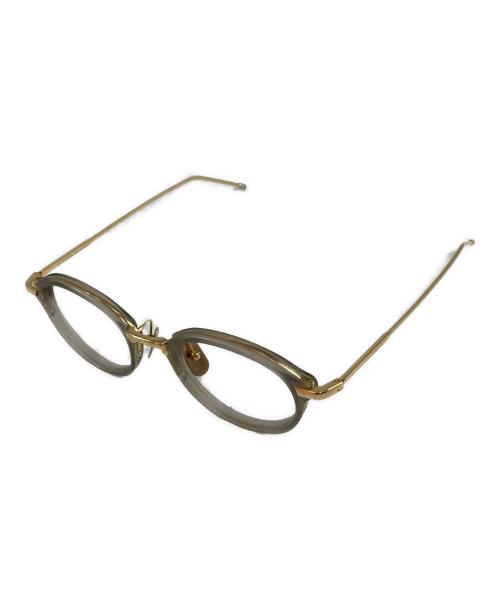 Thom Browne（トムブラウン）Thom Browne (トムブラウン) 伊達眼鏡 ゴールド(SATIN GREY CRYS サイズ:46□21 150の古着・服飾アイテム