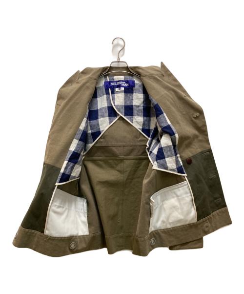COMME des GARCONS JUNYA WATANABE MAN（コム デ ギャルソン ジュンヤ ワタナベ マン）COMME des GARCONS JUNYA WATANABE MAN (コム デ ギャルソン ジュンヤ ワタナベ マン) 再構築ダブルジャケット カーキ サイズ:Ⅼの古着・服飾アイテム