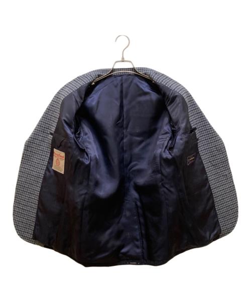 NEWYORKER（ニューヨーカー）NEWYORKER (ニューヨーカー) Harris Tweed (ハリスツイード) パッチワーク3Bチェックテーラードジャケット グレー サイズ:Mの古着・服飾アイテム