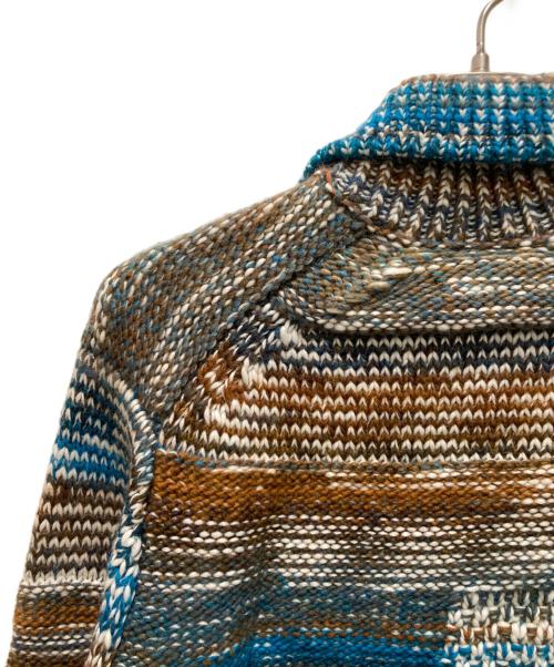 TOMORROW LAND tricot（トゥモローランド トリコ）TOMORROW LAND tricot (トゥモローランド トリコ) ウール アクリル ナイロン ニットブルゾン グリーン×ブルー サイズ:Sの古着・服飾アイテム