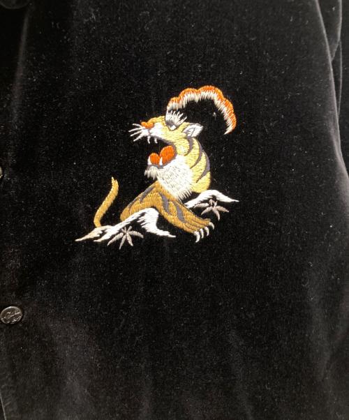 TENDERLOIN（テンダーロイン）TENDERLOIN (テンダーロイン) ベロアスーベニアジャケット ブラック サイズ:Ⅼの古着・服飾アイテム