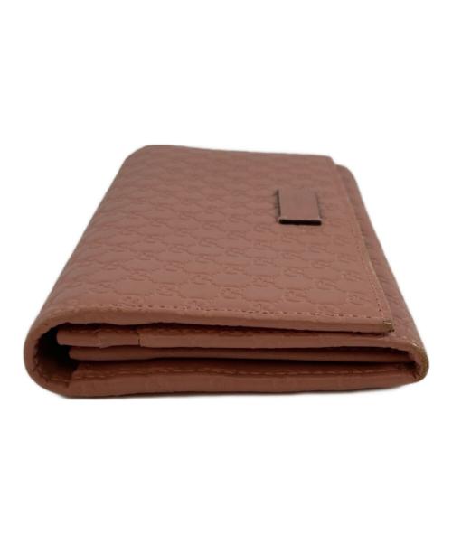 GUCCI（グッチ）GUCCI (グッチ) マイクログッチシマロングウォレット ピンクの古着・服飾アイテム