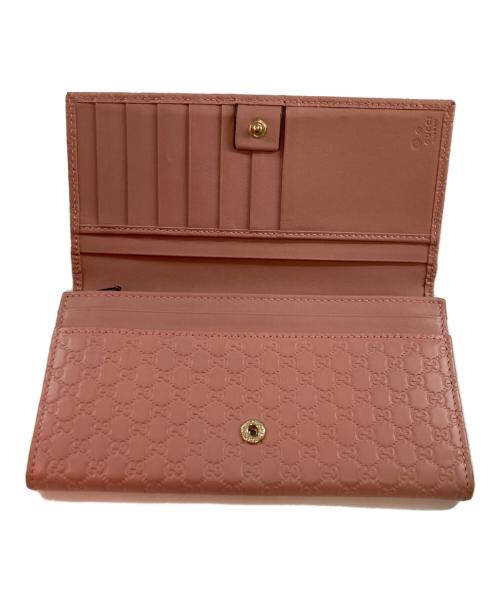 GUCCI（グッチ）GUCCI (グッチ) マイクログッチシマロングウォレット ピンクの古着・服飾アイテム