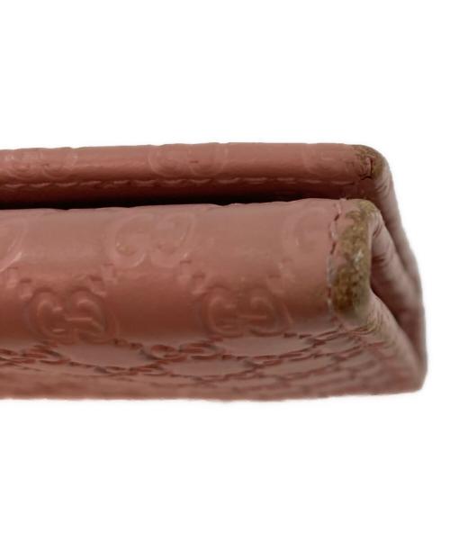 GUCCI（グッチ）GUCCI (グッチ) マイクログッチシマロングウォレット ピンクの古着・服飾アイテム