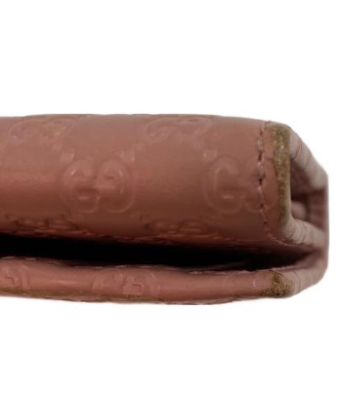 GUCCI（グッチ）GUCCI (グッチ) マイクログッチシマロングウォレット ピンクの古着・服飾アイテム