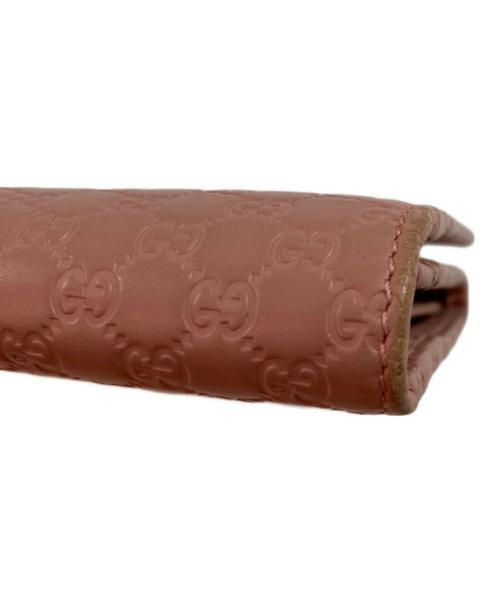 GUCCI（グッチ）GUCCI (グッチ) マイクログッチシマロングウォレット ピンクの古着・服飾アイテム