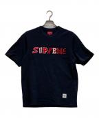 SUPREMEシュプリーム）の古着「カレッジロゴ刺繍Tシャツ」｜ブラック