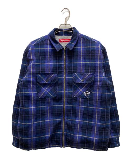 SUPREME（シュプリーム）SUPREME (シュプリーム) サーマル ラインド ジップ アップ フランネル シャツ ブルー サイズ:Mの古着・服飾アイテム