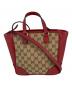 GUCCI（グッチ）の古着「GGキャンバス 2WAYショルダーバッグ」｜レッド×ベージュ