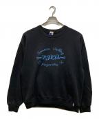 RUSSELL ATHLETICラッセルアスレチック）の古着「90s 前Vプリントスウェット」｜ブラック