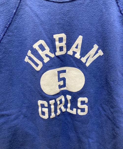 Champion（チャンピオン）Champion (チャンピオン) 3段プリントラグランスウェット ブルー サイズ:Lの古着・服飾アイテム