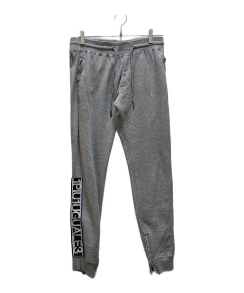 1PIU1UGUALE3 RELAX（ウノピゥウノウグァーレトレ リラックス）1PIU1UGUALE3 RELAX (ウノピゥウノウグァーレトレ リラックス) スタッズ付きスウェットパンツ グレー サイズ:Mの古着・服飾アイテム
