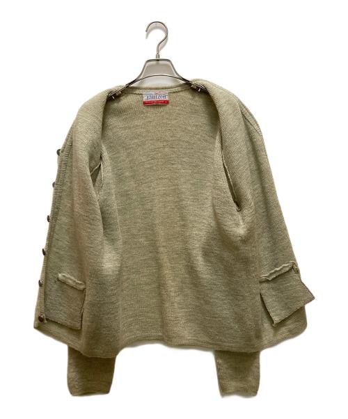 JANTZEN（ジャンセン）JANTZEN (ジャンセン) ヴィンテージモヘヤブレンドカーディガン 黄緑 サイズ:Mの古着・服飾アイテム