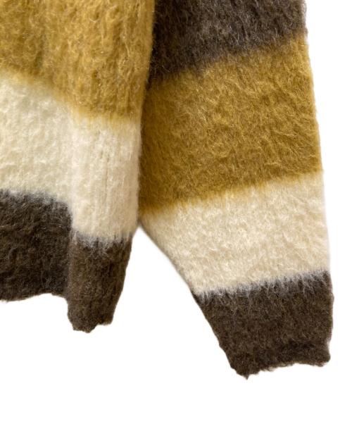 JANTZEN（ジャンセン）JANTZEN (ジャンセン) ヴィンテージメタルボタンボーダーカーディガン ブラウン×ホワイト サイズ:18の古着・服飾アイテム