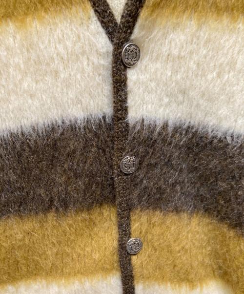 JANTZEN（ジャンセン）JANTZEN (ジャンセン) ヴィンテージメタルボタンボーダーカーディガン ブラウン×ホワイト サイズ:18の古着・服飾アイテム