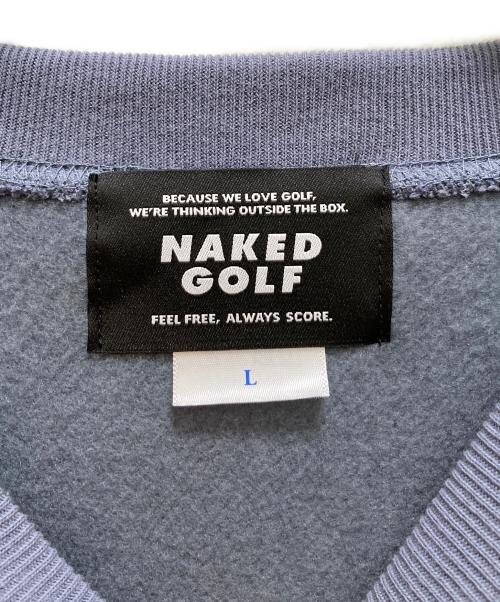naked golf（ネイキッドゴルフ）naked golf (ネイキッドゴルフ) CLUB HOUS (クラブハウス) バックプリントスウエット ネイビー サイズ:Lの古着・服飾アイテム