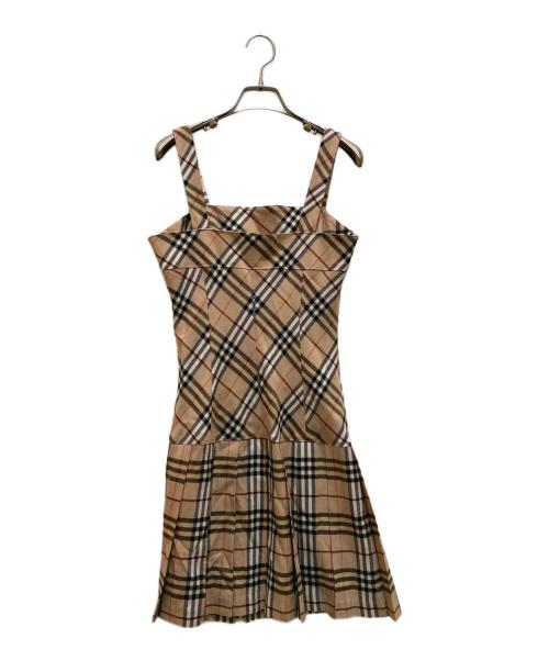 BURBERRY BLUE LABEL（バーバリー ブルー レーベル）BURBERRY BLUE LABEL (バーバリー ブルー レーベル) ノバチェック ノースリーブミニワンピース ベージュ サイズ:38の古着・服飾アイテム