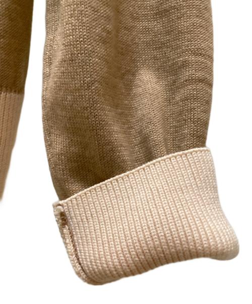 maison kitsune（メゾンキツネ）maison kitsune (メゾンキツネ) フォックスパッチバイカラークラシックカーディガン ブラウン サイズ:XXSの古着・服飾アイテム