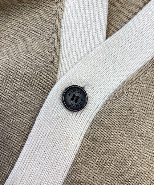 maison kitsune（メゾンキツネ）maison kitsune (メゾンキツネ) フォックスパッチバイカラークラシックカーディガン ブラウン サイズ:XXSの古着・服飾アイテム