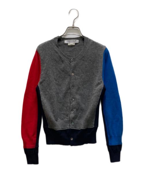 COMME des GARCONS COMME des GARCONS（コムデギャルソン コムデギャルソン）COMME des GARCONS COMME des GARCONS (コムデギャルソン コムデギャルソン) マルチカラー切替カーディガン グレー サイズ:Sの古着・服飾アイテム