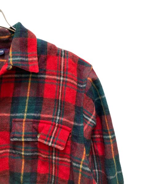 POLO RALPH LAUREN（ポロ・ラルフローレン）POLO RALPH LAUREN (ポロ・ラルフローレン) ヴィンテージ チェックウールオープンカラーシャツ レッド サイズ:６の古着・服飾アイテム