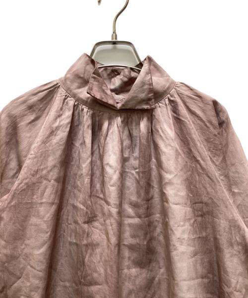 mizuiro-ind（ミズイロインド）mizuiro-ind (ミズイロインド) ピグメントダイギャザーネックプルオーバー ピンク サイズ:FREEの古着・服飾アイテム