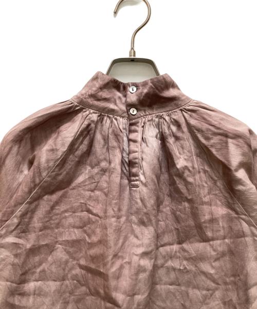 mizuiro-ind（ミズイロインド）mizuiro-ind (ミズイロインド) ピグメントダイギャザーネックプルオーバー ピンク サイズ:FREEの古着・服飾アイテム