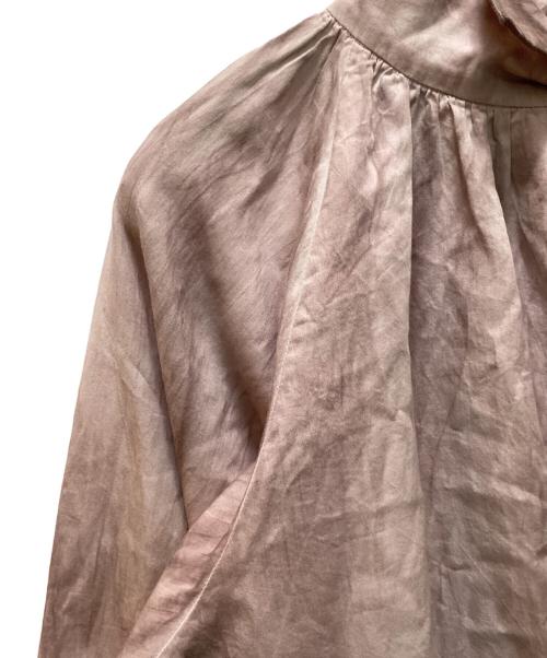 mizuiro-ind（ミズイロインド）mizuiro-ind (ミズイロインド) ピグメントダイギャザーネックプルオーバー ピンク サイズ:FREEの古着・服飾アイテム