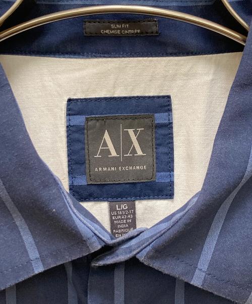 ARMANI EXCHANGE（アルマーニ エクスチェンジ）ARMANI EXCHANGE (アルマーニ エクスチェンジ) ストライプシャツ ブルー サイズ:Lの古着・服飾アイテム