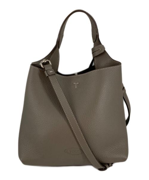 TOD'S（トッズ）TOD'S (トッズ) Ron Herman (ロンハーマン) 別注 アパ ミニ Tペンダント 2WAYバッグ グレーの古着・服飾アイテム
