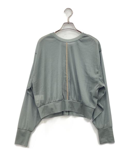 CLANE（クラネ）CLANE (クラネ) W FACE CENTER LINE SHEER CARDIGAN ブルー サイズ:Freeの古着・服飾アイテム