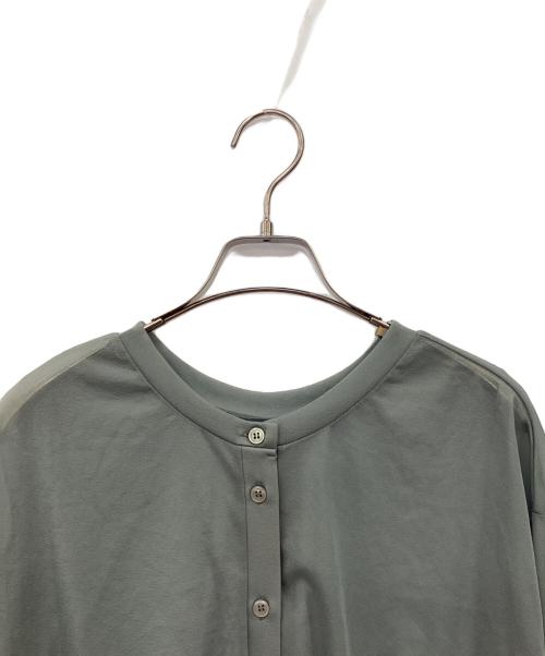 CLANE（クラネ）CLANE (クラネ) W FACE CENTER LINE SHEER CARDIGAN ブルー サイズ:Freeの古着・服飾アイテム