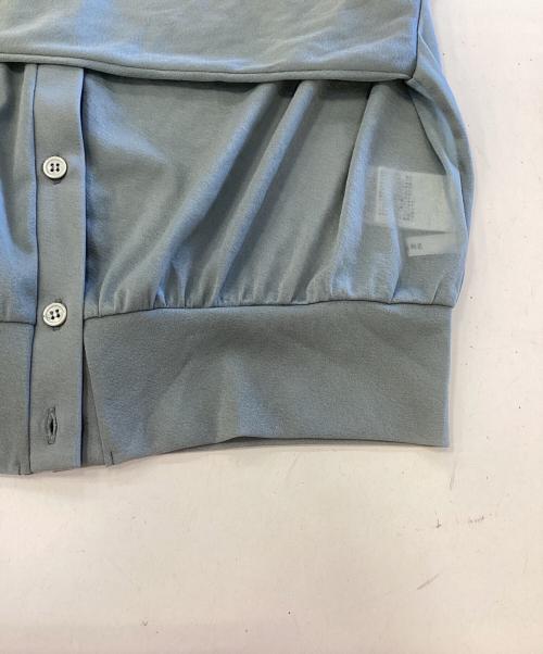 CLANE（クラネ）CLANE (クラネ) W FACE CENTER LINE SHEER CARDIGAN ブルー サイズ:Freeの古着・服飾アイテム