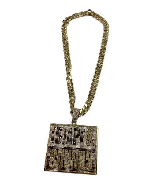 A BATHING APE（ア ベイシング エイプ）A BATHING APE (ア ベイシング エイプ) BAPE サウンズラインストーンネックレス ゴールドの古着・服飾アイテム