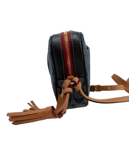 COACH（コーチ）COACH (コーチ) シグネチャー ミニカメラ デニムショルダーバッグ ネイビー×グレーの古着・服飾アイテム