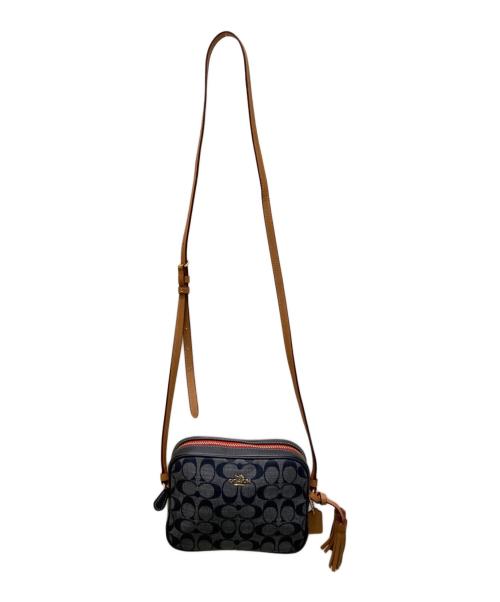 COACH（コーチ）COACH (コーチ) シグネチャー ミニカメラ デニムショルダーバッグ ネイビー×グレーの古着・服飾アイテム