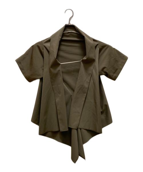 MM6 Maison Margiela（エムエムシックスメゾンマルジェラ）MM6 Maison Margiela (エムエムシックスメゾンマルジェラ) ドレープデザインブラウス カーキ サイズ:36の古着・服飾アイテム