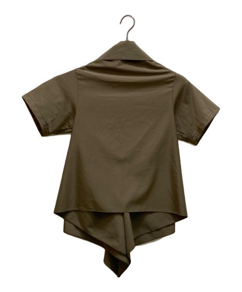 MM6 Maison Margiela（エムエムシックスメゾンマルジェラ）MM6 Maison Margiela (エムエムシックスメゾンマルジェラ) ドレープデザインブラウス カーキ サイズ:36の古着・服飾アイテム