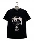 stussyステューシー）の古着「ロゴプリントTシャツ」｜ブラック