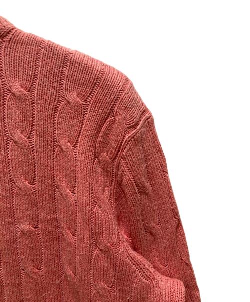 POLO RALPH LAUREN（ポロ・ラルフローレン）POLO RALPH LAUREN (ポロ・ラルフローレン) シルクハーフジップケーブルニット ピンク サイズ:Sの古着・服飾アイテム