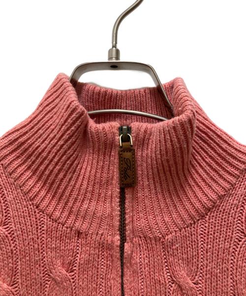 POLO RALPH LAUREN（ポロ・ラルフローレン）POLO RALPH LAUREN (ポロ・ラルフローレン) シルクハーフジップケーブルニット ピンク サイズ:Sの古着・服飾アイテム