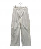 PLSTプラステ）の古着「リネンブレンドワイドパンツ」｜ホワイト
