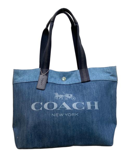 COACH（コーチ）COACH (コーチ) ロゴデニムキャンバス トートバッグ インディゴの古着・服飾アイテム