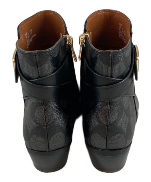 COACH（コーチ）COACH (コーチ) ディーン シグネチャー サイドジップブーティ ブラック サイズ:23の古着・服飾アイテム