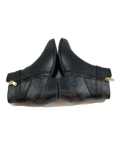 COACH（コーチ）COACH (コーチ) ディーン シグネチャー サイドジップブーティ ブラック サイズ:23の古着・服飾アイテム